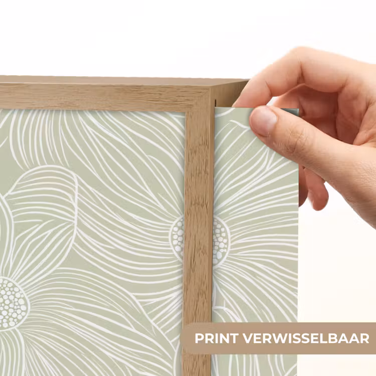 Sereen - Bloemen - Groen Light Box met batterij (Wandlamp) middel 907 -USP_websiteprintNL