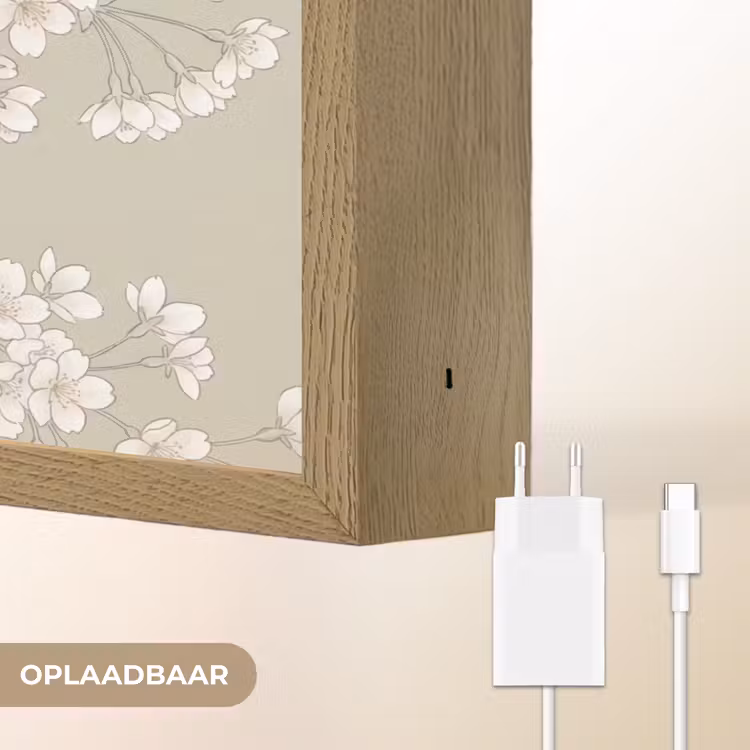 Sereen - Bloesem - Wit Light Box met batterij (Wandlamp) middel -USP_websiteoplaadbaarNL