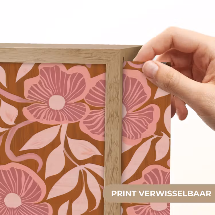 Sfeer - Bloemen - Roze Light Box met batterij (Wandlamp) middel 907 -USP_websiteprintNL