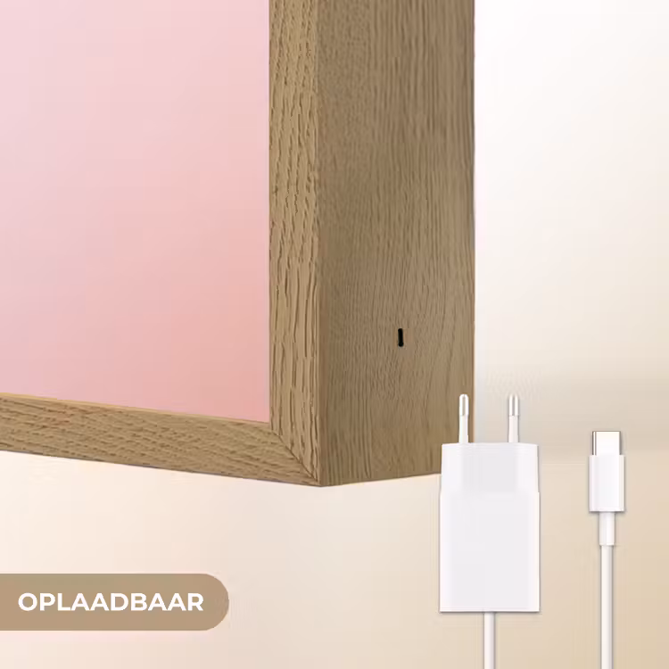 Sierlijk - Kwal - Roze Light Box met batterij (Wandlamp) middel -USP_websiteoplaadbaarNL