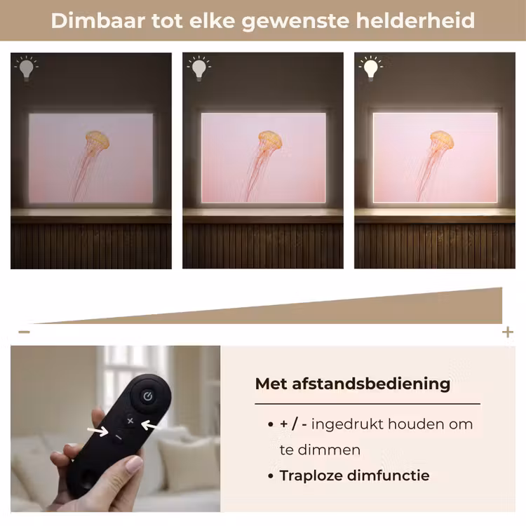 Sierlijk - Kwal - Roze Light Box met batterij (Wandlamp) middel -USP_dimbaarNL