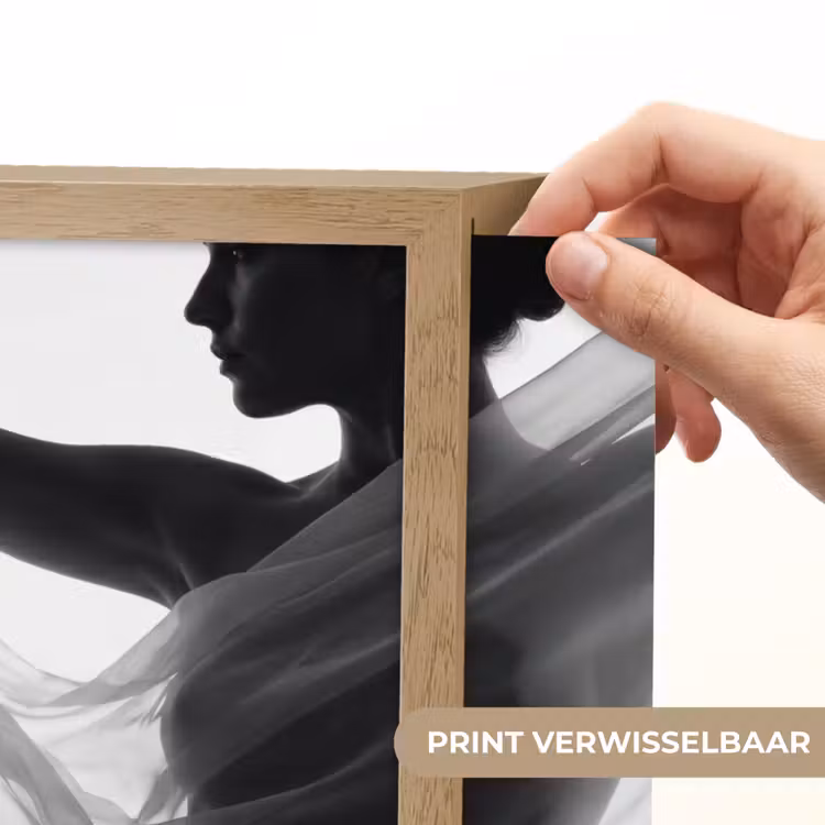 Silhouet - Sluier - Vormen - Zwart - Wit - Sensueel Light Box met batterij (Wandlamp) middel -USP_websiteprintNL