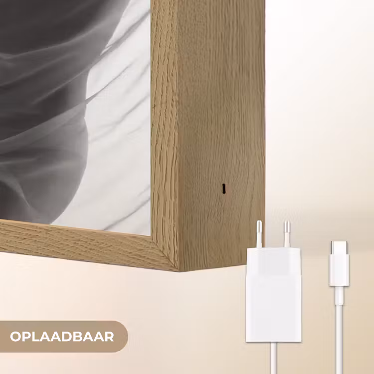 Silhouet - Sluier - Vormen - Zwart - Wit - Sensueel Light Box met batterij (Wandlamp) middel -USP_websiteoplaadbaarNL