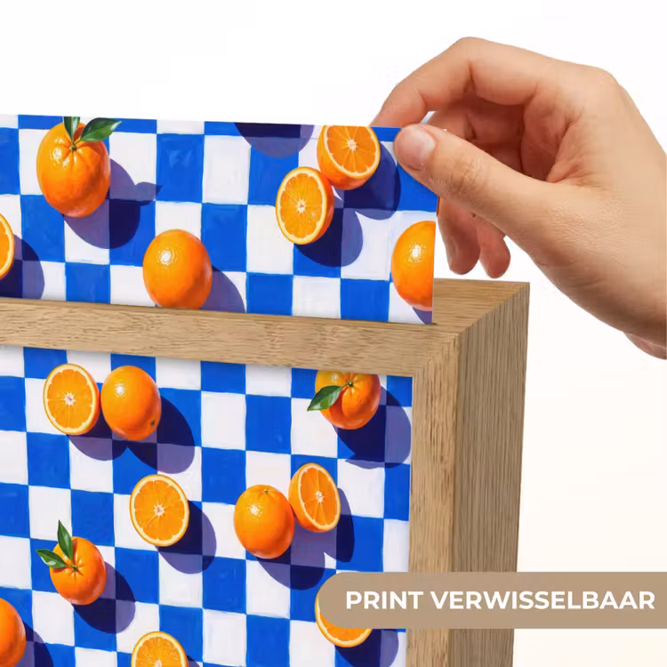 Lightbox - Wandlamp - Sinaasappel - Geruit - Eten - Sinaasappel - Geruit - Eten Light Box met kabel (Wandlamp) klein