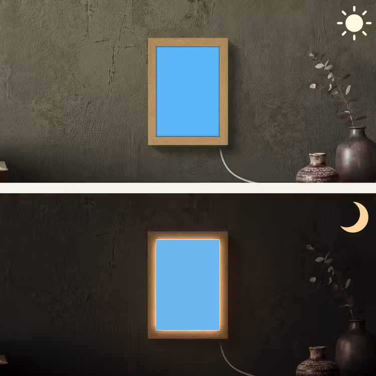 Sky - Blue - Blauw Light Box met kabel (Wandlamp) klein 929 -sfeer3