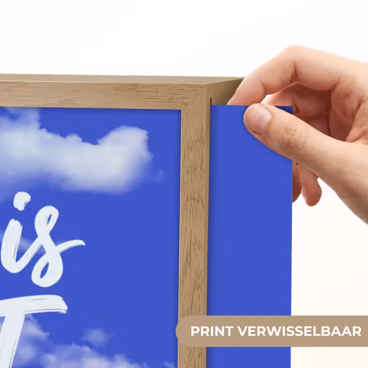 Sky is not the limit - Blauwe lucht - Wolken Light Box met batterij (Wandlamp) middel -USP_websiteprintNL