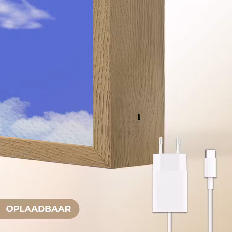 Sky is not the limit - Blauwe lucht - Wolken Light Box met batterij (Wandlamp) middel -USP_websiteoplaadbaarNL