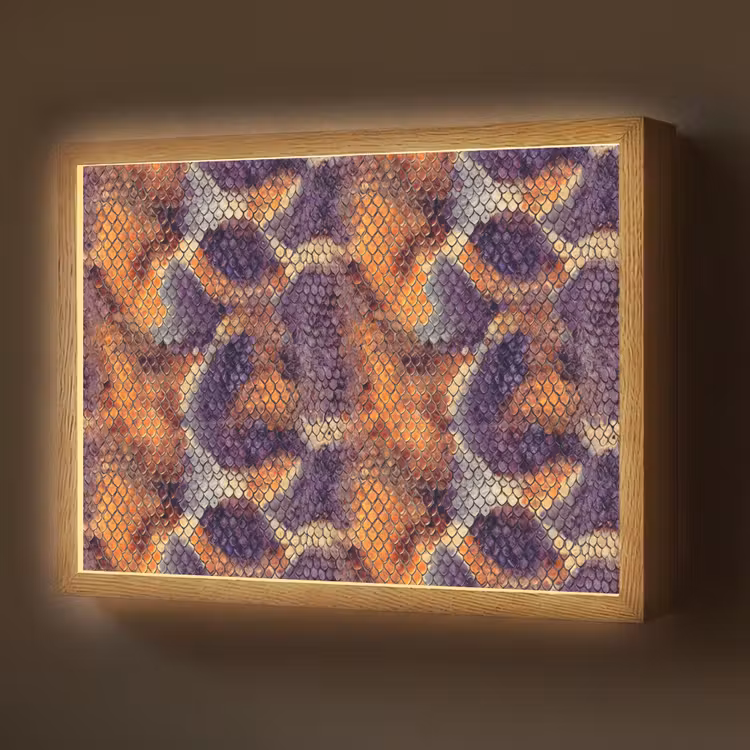 Slang - Schubben - Kleurrijk Light Box met batterij (Wandlamp) middel 907 -z3d_website