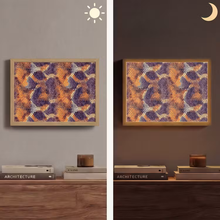 Slang - Schubben - Kleurrijk Light Box met batterij (Wandlamp) middel 907 -sfeer3