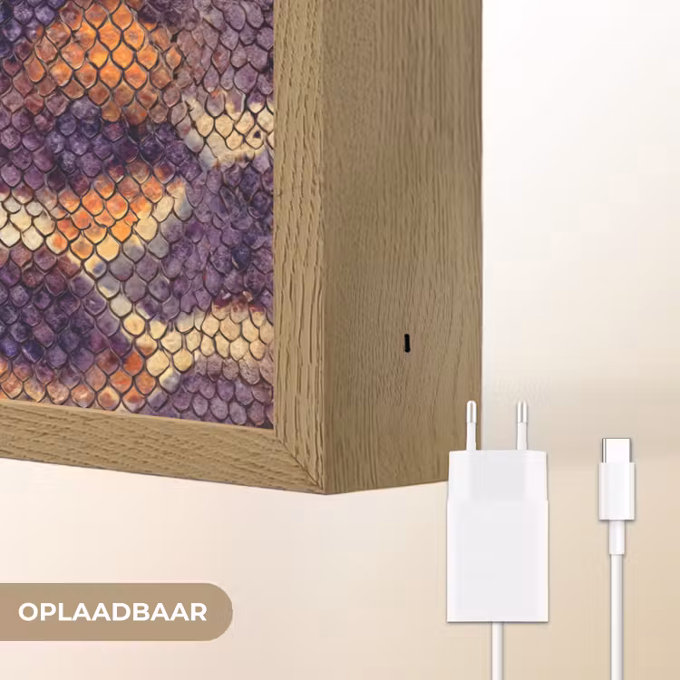 Slang - Schubben - Kleurrijk Light Box met batterij (Wandlamp) middel 907 -USP_websiteoplaadbaarNL