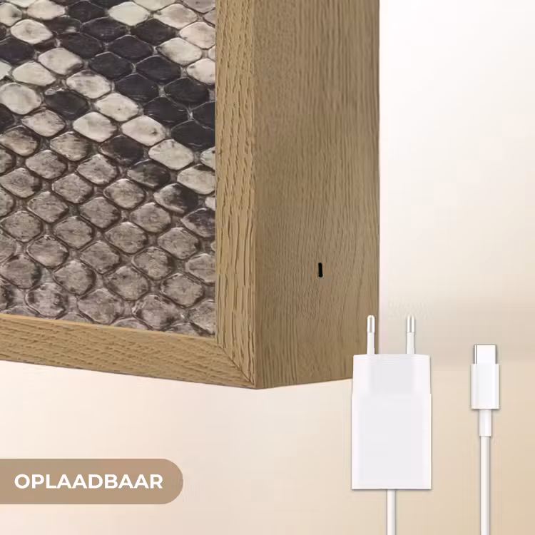 Slangenleer - Patroon - Beige Light Box met batterij (Wandlamp) middel -USP_websiteoplaadbaarNL