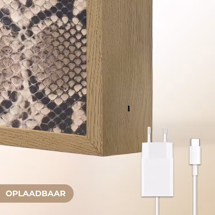 Slangenprint - Python - Bruin Light Box met batterij (Wandlamp) middel -USP_websiteoplaadbaarNL
