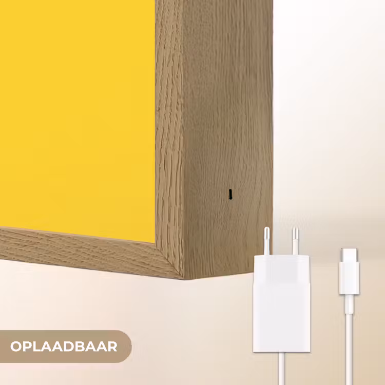 Smile - Roze - Geel Light Box met batterij (Wandlamp) middel -USP_websiteoplaadbaarNL