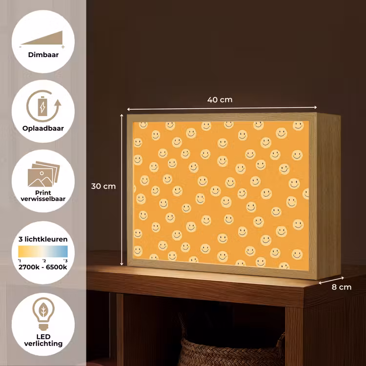 Smileys - Retro - Heel Light Box met batterij (Wandlamp) middel 907 -USP_websiteoverzichtNL