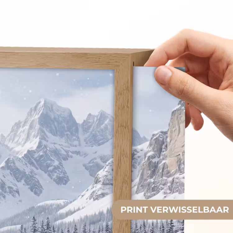 Sneeuwlandschap - Bergen - Rivier - Winter Light Box met batterij (Wandlamp) middel -USP_websiteprintNL