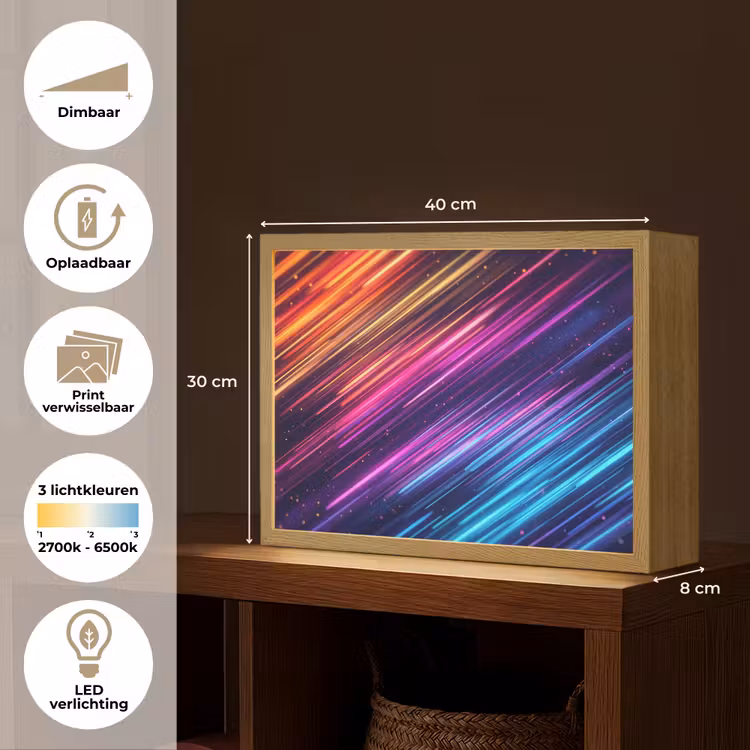Snelheid - Kosmos - Kleurrijk Light Box met batterij (Wandlamp) middel -USP_websiteoverzichtNL