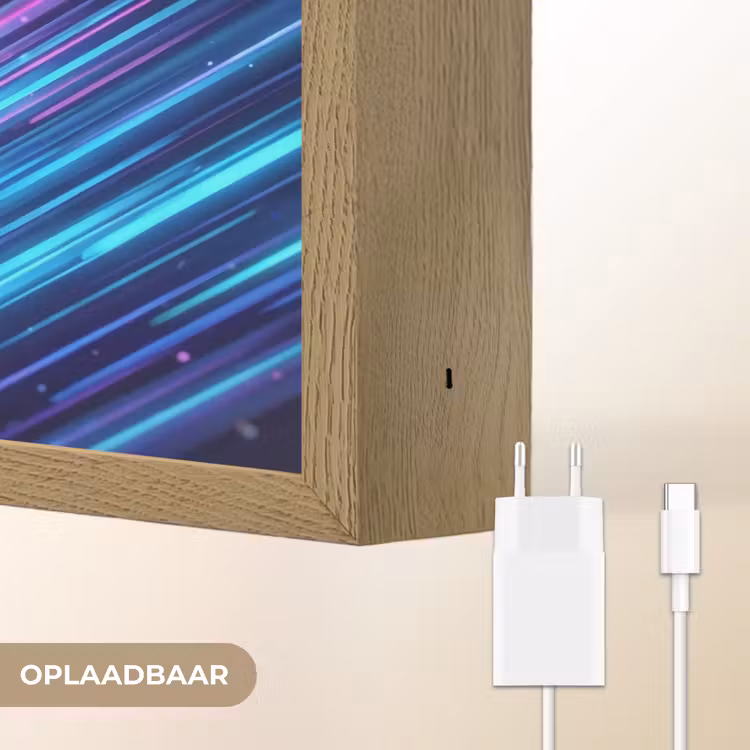 Snelheid - Kosmos - Kleurrijk Light Box met batterij (Wandlamp) middel -USP_websiteoplaadbaarNL