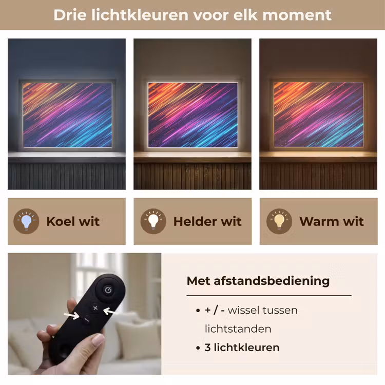 Snelheid - Kosmos - Kleurrijk Light Box met batterij (Wandlamp) middel -USP_lichtkleurNL
