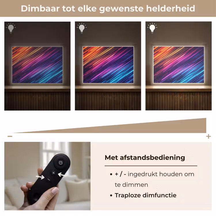 Snelheid - Kosmos - Kleurrijk Light Box met batterij (Wandlamp) middel -USP_dimbaarNL