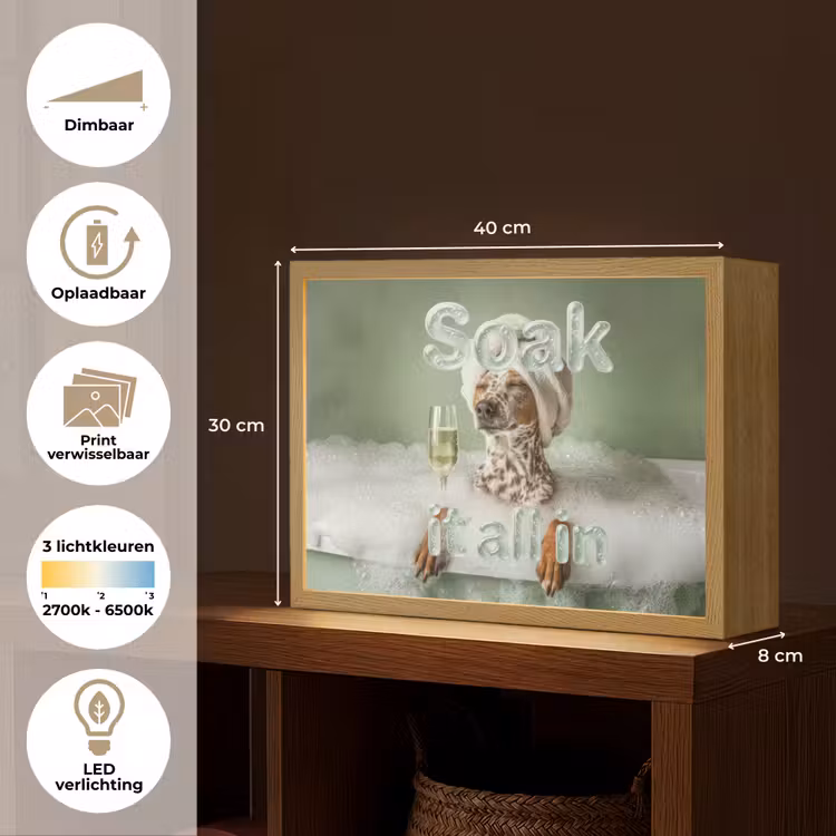 Soak it all in - Hond - Bad Light Box met batterij (Wandlamp) middel -USP_websiteoverzichtNL