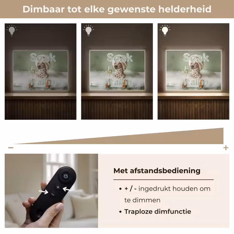 Soak it all in - Hond - Bad Light Box met batterij (Wandlamp) middel -USP_dimbaarNL