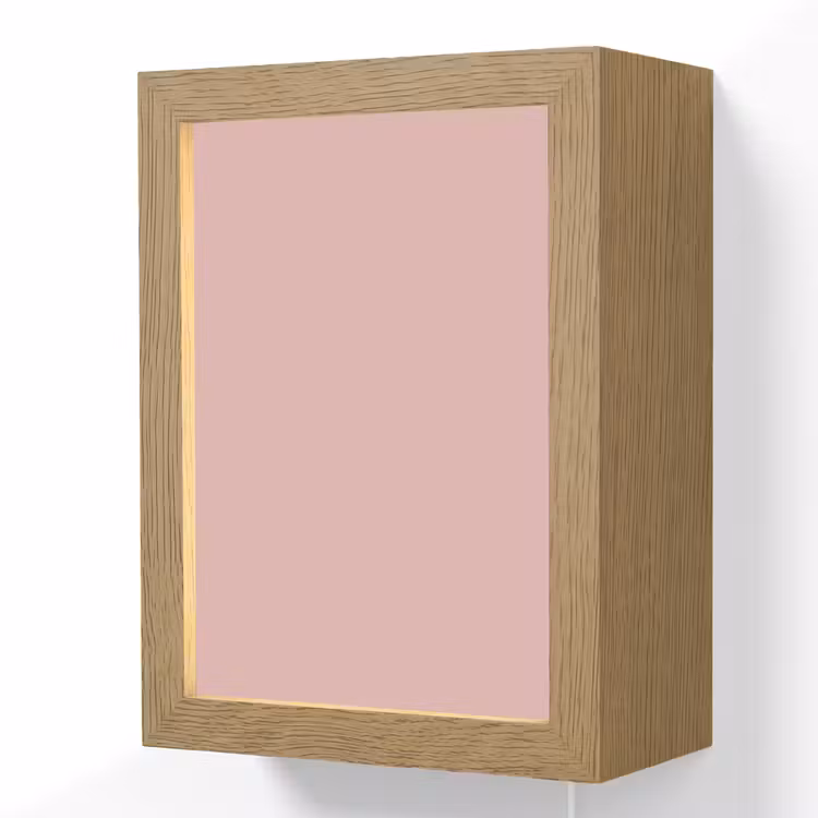 Soft - Blush - Roze Light Box met kabel (Wandlamp) klein 929 -3d