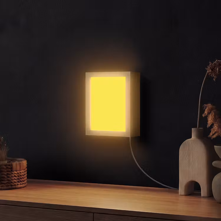 Soft - Custard - Geel Light Box met kabel (Wandlamp) klein 929 -sfeer1