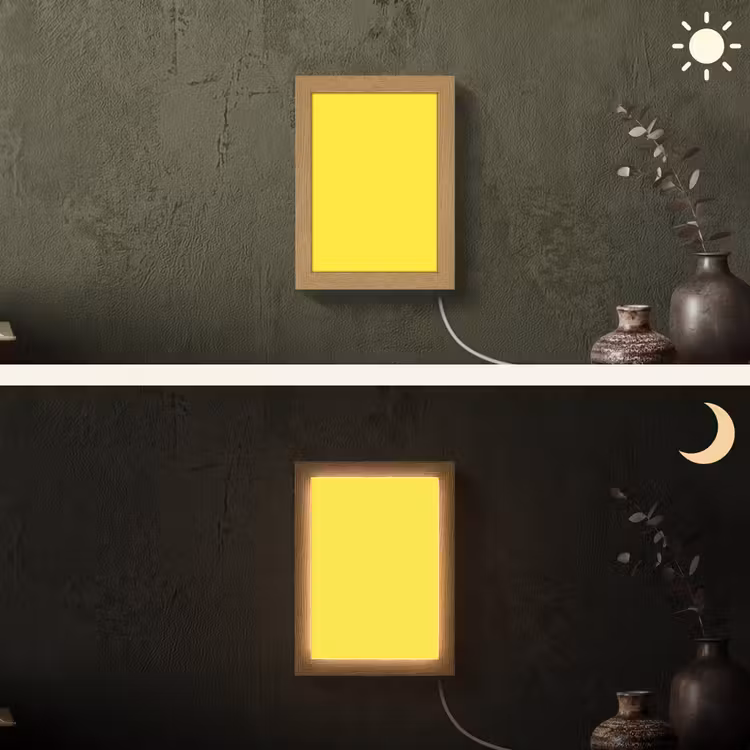 Soft - Custard - Geel Light Box met kabel (Wandlamp) klein 929 -sfeer3