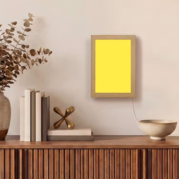 Soft - Custard - Geel Light Box met kabel (Wandlamp) klein 929 -sfeer2