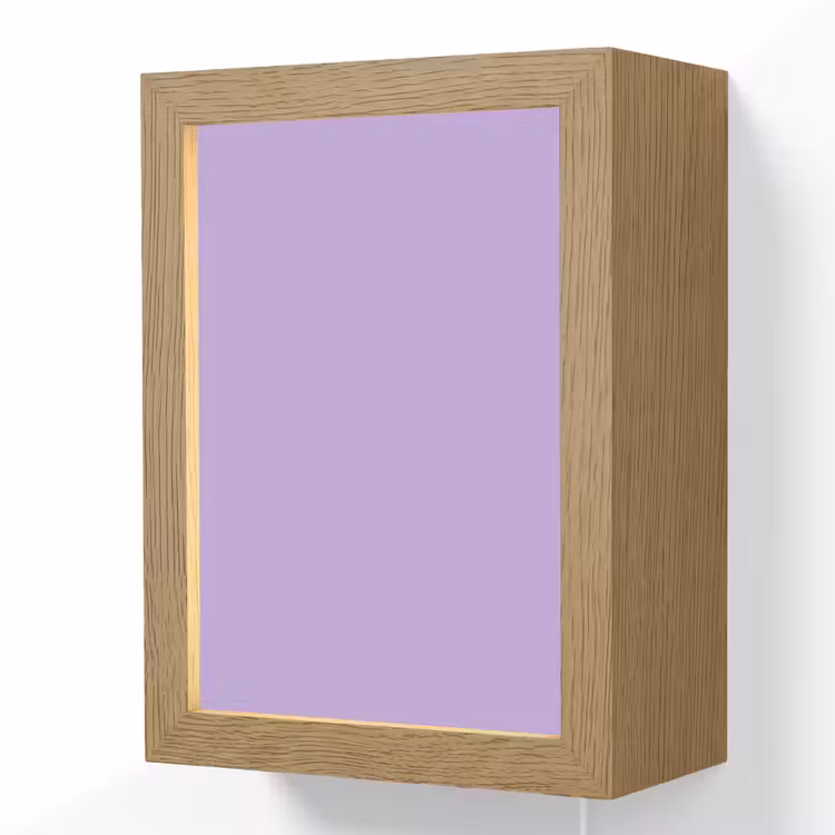Soft - Lavender - Paars Light Box met kabel (Wandlamp) klein 929 -3d