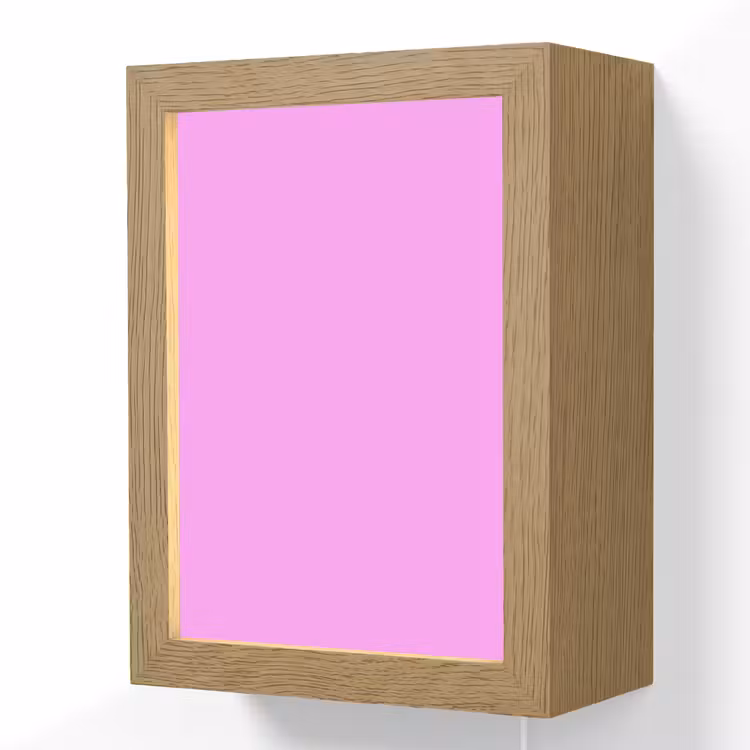 Soft - Lavender - Roze Light Box met kabel (Wandlamp) klein 929 -3d