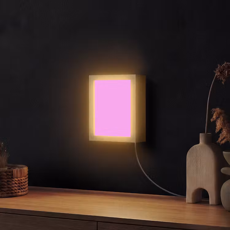 Soft - Lavender - Roze Light Box met kabel (Wandlamp) klein 929 -sfeer1