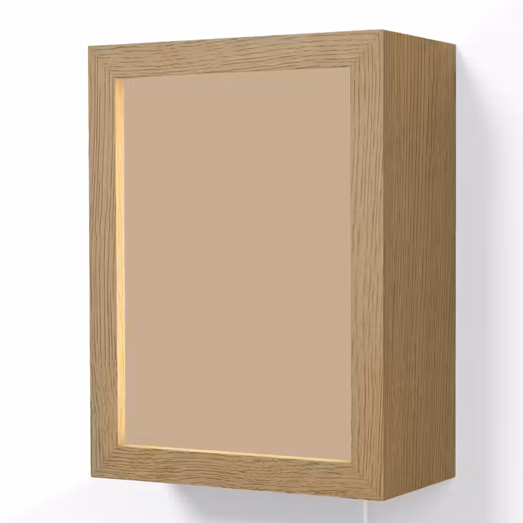 Soft - Taupe - Bruin Light Box met kabel (Wandlamp) klein 929 -3d