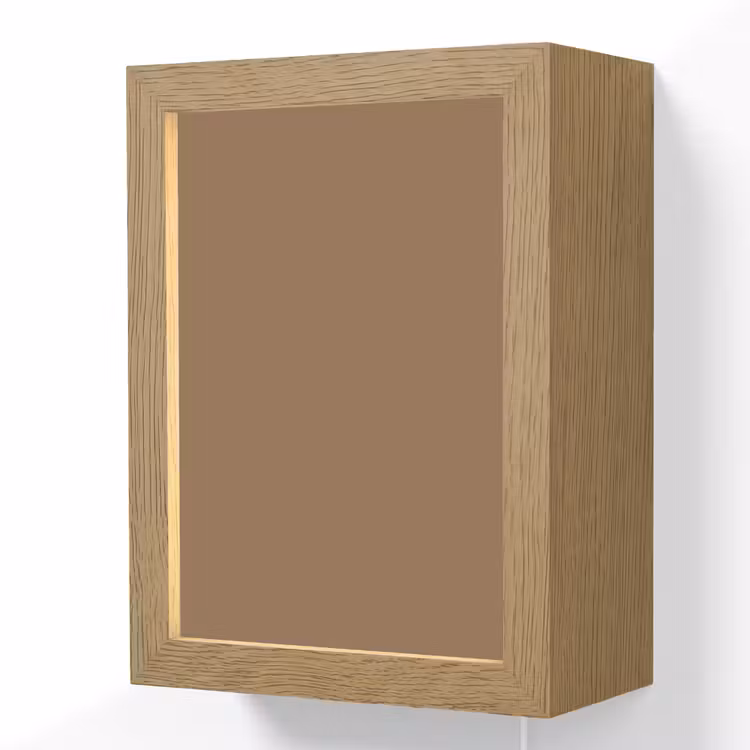Soft - Walnut - Bruin Light Box met kabel (Wandlamp) klein 929 -3d