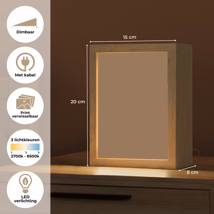 Soft - Walnut - Bruin Light Box met kabel (Wandlamp) klein 929 -USP_websiteoverzichtNL
