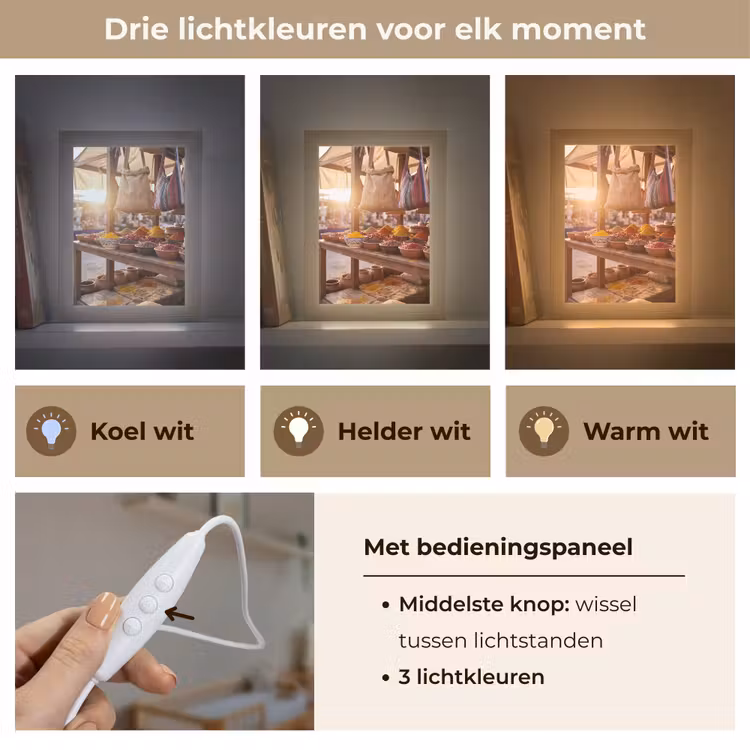 Lightbox - Wandlamp - Specerijen - Markt - Kleurrijk - Specerijen - Markt - Kleurrijk Light Box met kabel (Wandlamp) klein