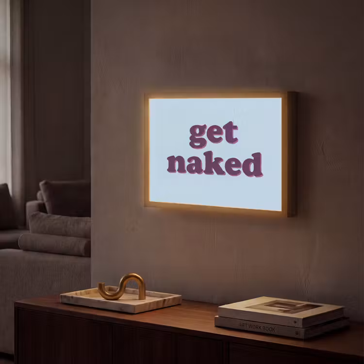 Speels - Boodschap - Blauw Light Box met batterij (Wandlamp) middel -sfeer1