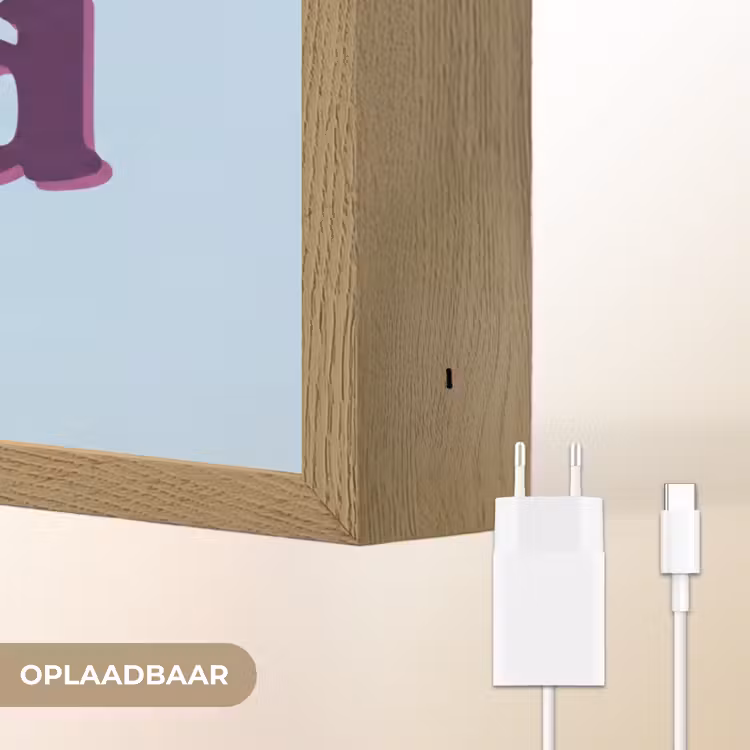 Speels - Boodschap - Blauw Light Box met batterij (Wandlamp) middel -USP_websiteoplaadbaarNL