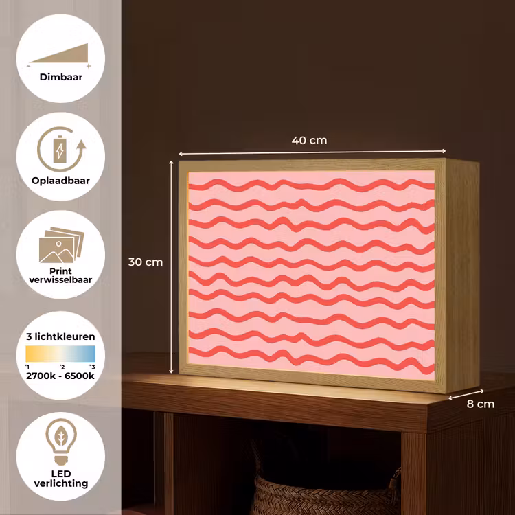 Speels - Patroon - Rood Light Box met batterij (Wandlamp) middel 907 -USP_websiteoverzichtNL