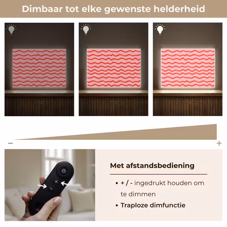 Speels - Patroon - Rood Light Box met batterij (Wandlamp) middel 907 -USP_dimbaarNL