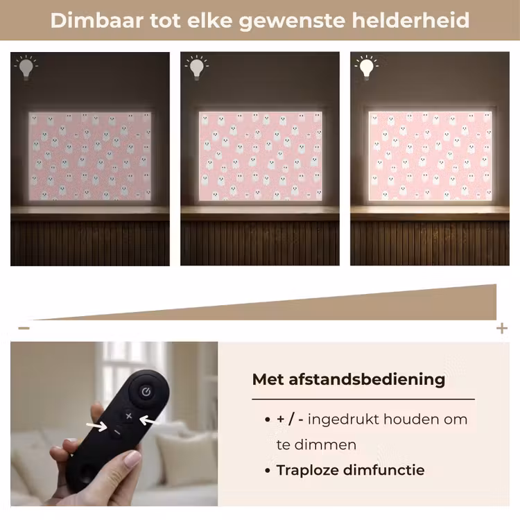 Spookjes - Patroon - Roze Light Box met batterij (Wandlamp) middel 907 -USP_dimbaarNL