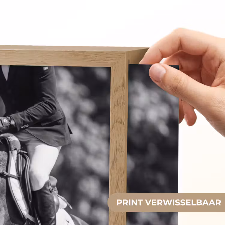 Springen - Paard - Zwart - Wit Light Box met batterij (Wandlamp) middel -USP_websiteprintNL