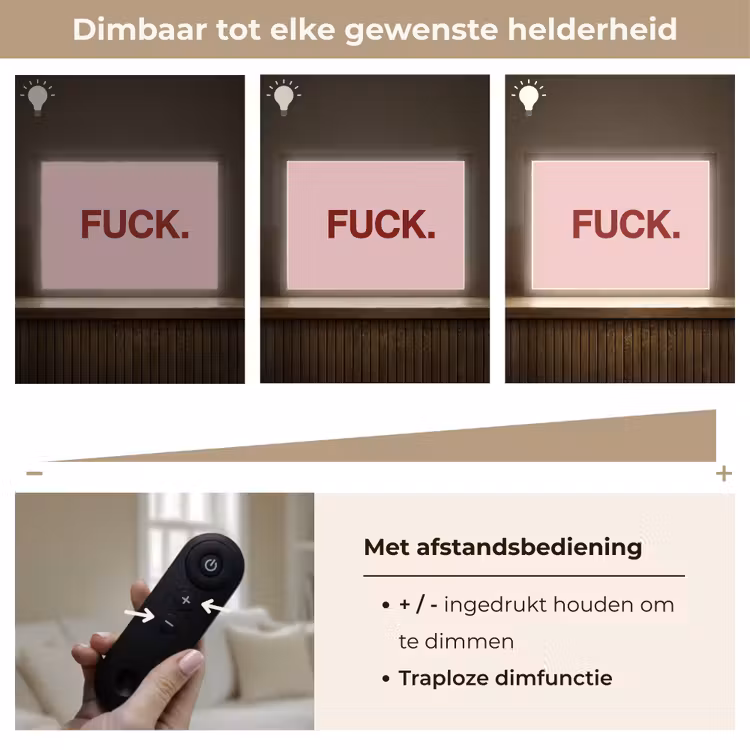 Statement - Krachtig - Roze Light Box met batterij (Wandlamp) middel -USP_dimbaarNL