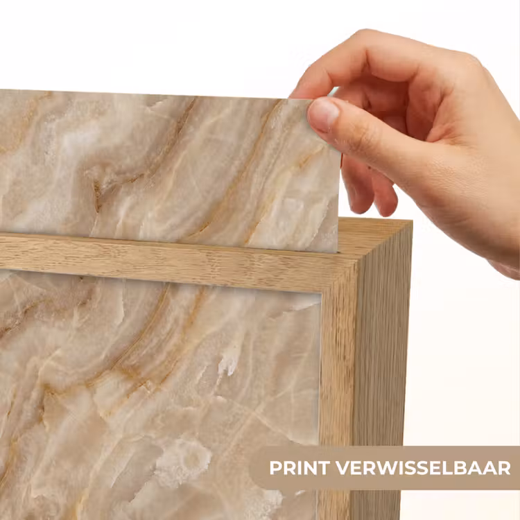 Steen - Ader - Natuur - Modern - Beige Light Box met kabel (Wandlamp) klein -USP_websiteprintNL