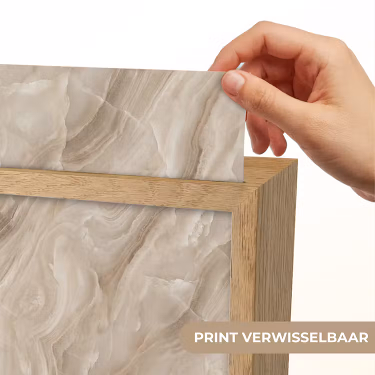 Steen - Golvend - Abstract - Beige Light Box met kabel (Wandlamp) klein -USP_websiteprintNL