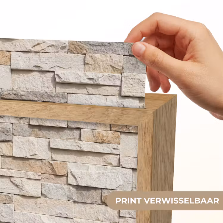 Steen - Muur - Textuur - Rustiek - Beige Light Box met kabel (Wandlamp) klein -USP_websiteprintNL