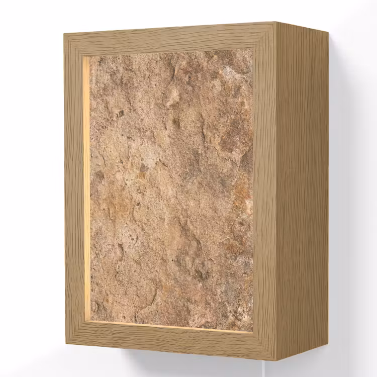Steen - Natuur - Textuur - Abstract - Bruin Light Box met kabel (Wandlamp) klein -3d