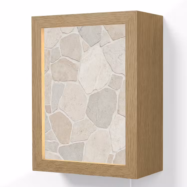 Steen - Patroon - Textuur - Beige Light Box met kabel (Wandlamp) klein -3d