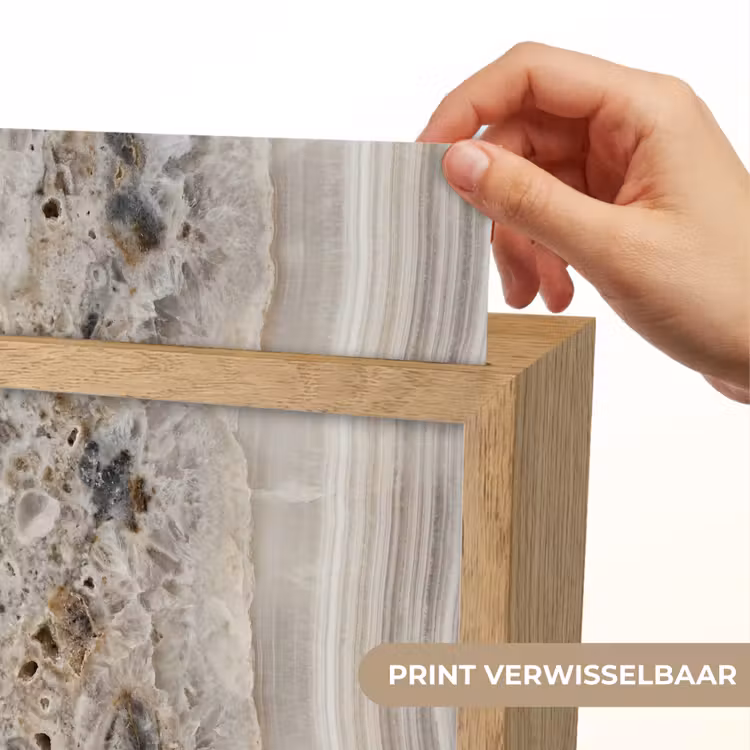 Steen - Textuur - Abstract - Beige - Wit Light Box met kabel (Wandlamp) klein -USP_websiteprintNL