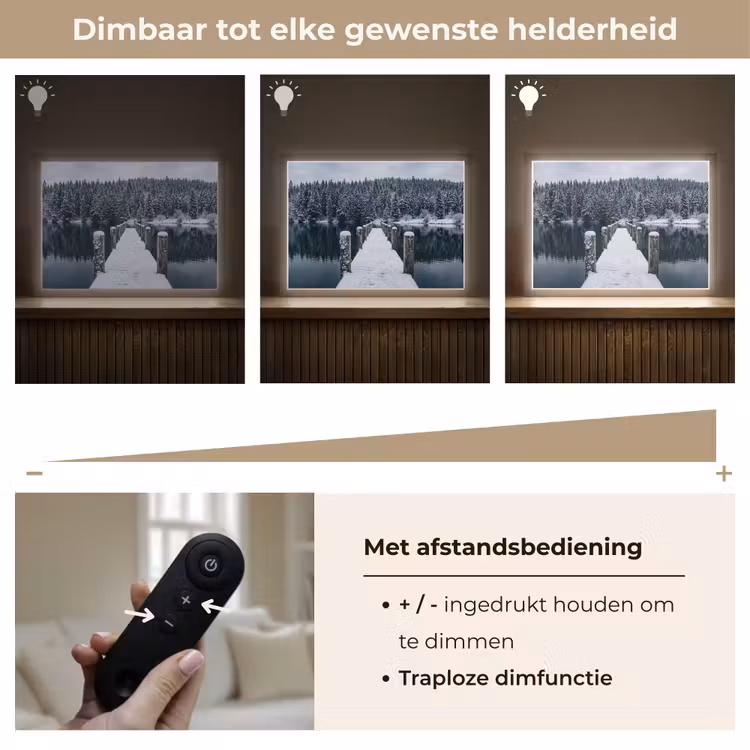 Steiger - Meer - Sneeuw - Bergen - Rustgevend Light Box met batterij (Wandlamp) middel -USP_dimbaarNL